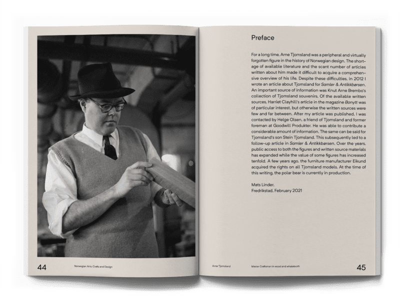 Oppslag fra boka om Arne Tjomsland