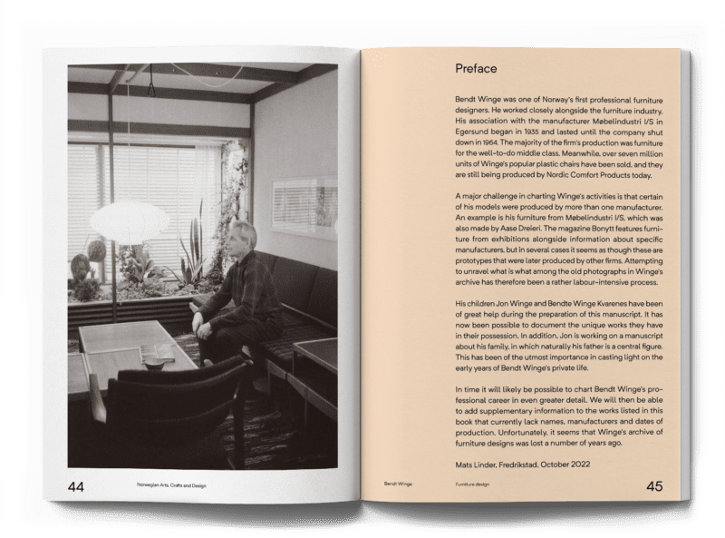 Oppslag fra boka om Bendt Winge