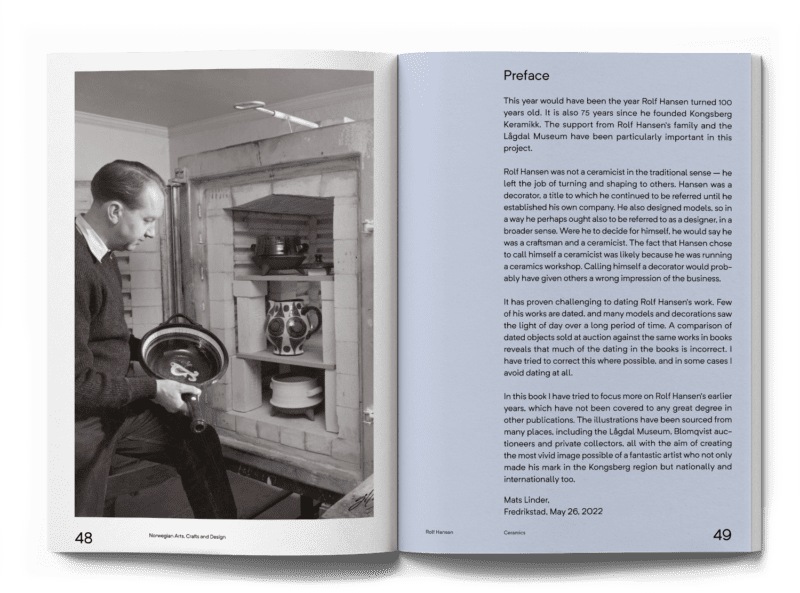 Oppslag fra boka om Rolf Hansen